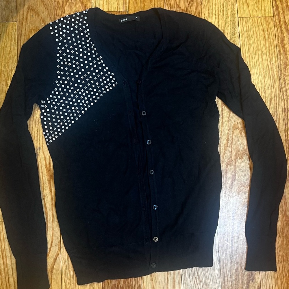 Women’s Black Rhinestone Cardigan